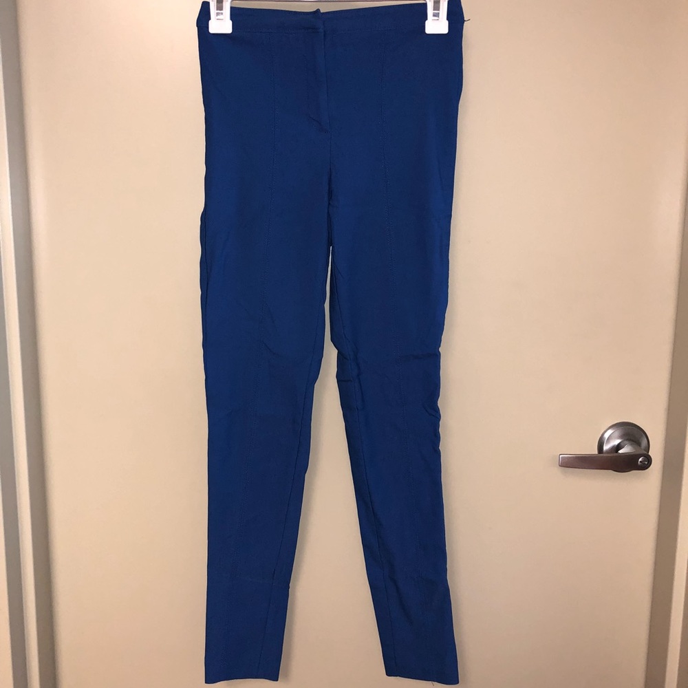 Forever 21 Straight Leg Skinny Pants Blue